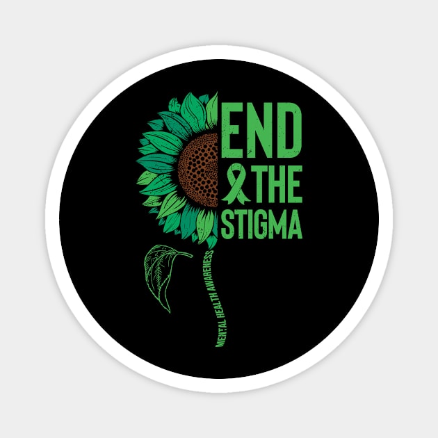 Mental Health Awareness Sunflower End The Stigma Magnet by Alex21